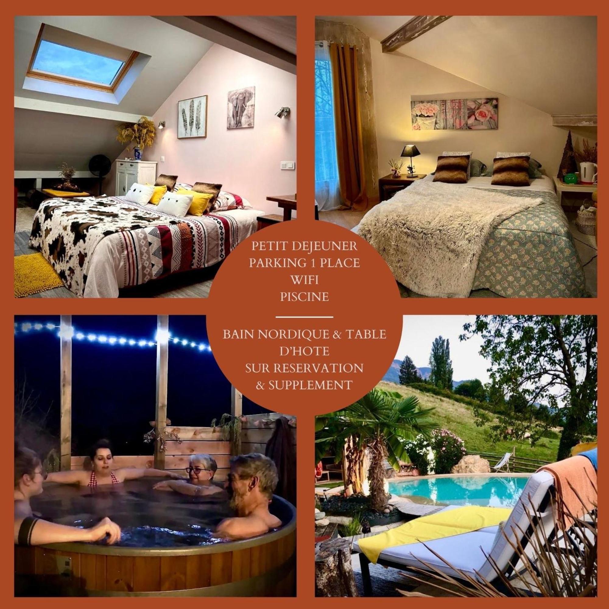A La Marc'Quize Chambres D'Hotes, Petit Dejeuner Compris, Avec Piscine A Debordement En Exterieur, Bain Nordique A 38 Degres En Prestation Supplement Sur Reservation Horaire Anticipee 1 Place De Parking Gratuite Sur Place Mouxy Екстериор снимка